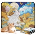 thumbnail image 7 of Washable Pet Pee Pads with Super Absorbent Reusable Training Pads for Dogs & Cats Cat Lies in The Sunflowers, 7 of 7