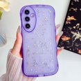 thumbnail image 3 of Compatible with Galaxy A50 Case for Women Girls Glitter Camera Lens Protector Cute Curly Wave Frame Shockproof Protective Cover Phone Case for Samsung Galaxy A50(CLEAR), 3 of 7