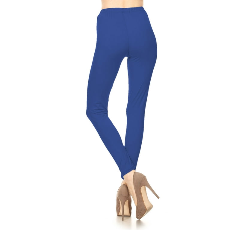 Women's Solid Color Stretchable Peach Skin Fabric Leggings for