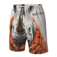 thumbnail image 4 of Logiee Polka Dot Rhino Welcome Print Mens Swim Trunks Quick Dry Board Shorts,Breathable Hawaii Beach Shorts Swimwear Bathing Suits-3X-Large, 4 of 6