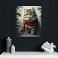 thumbnail image 4 of Nawypu  Very Good A Scottish Fold Cat Canvas Wall Art Christmas Cat Wall Decor Canvas Picture Floral Artwork Painting for Living Room Bedroom Kitchen Home Office Wall, 4 of 4