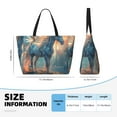 thumbnail image 2 of Yiaed Forest Lake White Horse Print Large Capacity Beach Travel Bag - Waterproof Zipper Vacation Tote for Sandproof Storage, and Camping, 2 of 5