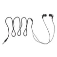 thumbnail image 1 of Auriculares intrauditivos con conector de 3,5 mm para MP3/MP4, graves potentes y línea de tela (plateados), 1 of 7