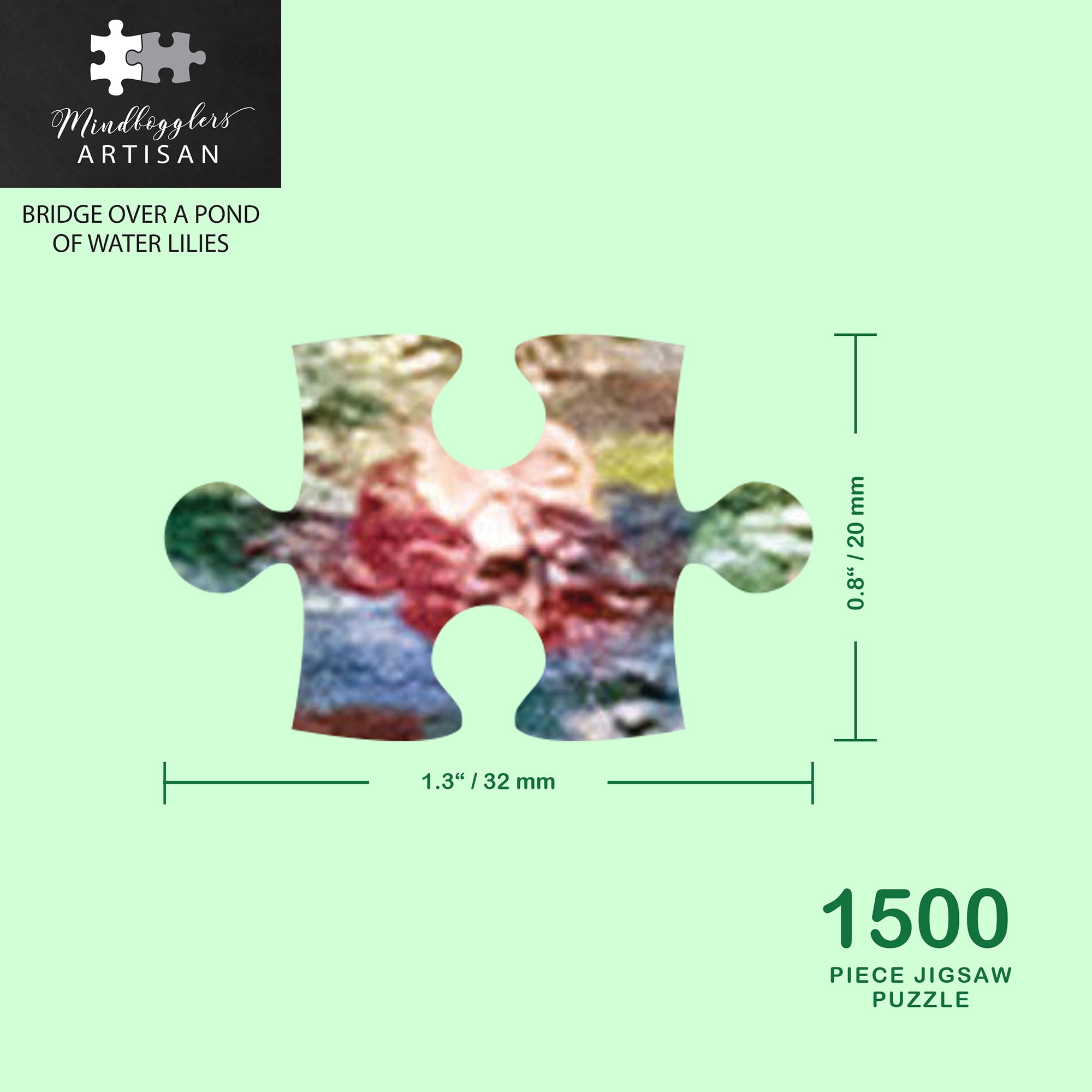 Mindbogglers Platinum 1500-Piece Jigsaw Puzzle: Bridge Over a Pond of Water Lilies by Monet - Jigsaws for Adults - Deluxe Jigsaw Puzzles - 33x26in