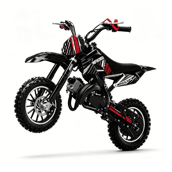 Gpower 49cc 2-Stroke Gas Dirt Bike for Kids 6-15, 1-Seater Mini Motorcycle , Multi Terrain Tires, Black