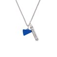 thumbnail image 2 of Delight Jewelry Acrylic 3/4" Royal Blue Megaphone Silvertone Mother Daughter Bar Charm Necklace, 23", 2 of 4