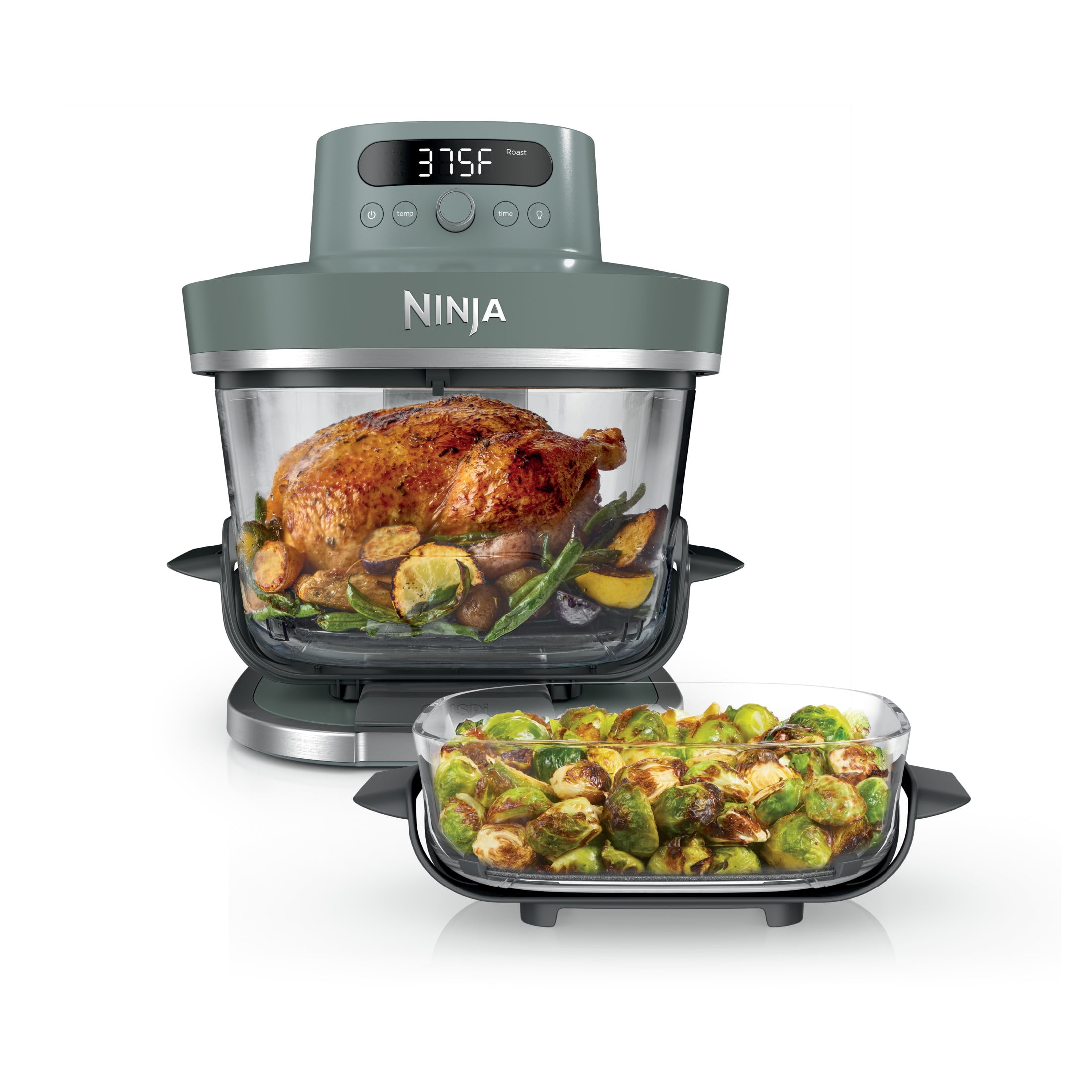 一回のみ使用⭐︎圧力鍋とエアフライヤー、ネストブロイルラック付き New Ninja Flip 10-in-1 Toaster Oven & Air Fryer with Added Broil