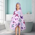 thumbnail image 6 of Pink Butterfly Pattern Hooded Bath Towel，50"x30" for Ages 3 To 12 Kids, Quick Dry Lightweight Soft Microfiber Hood Beach Towel Cover Up for Kids, 6 of 7
