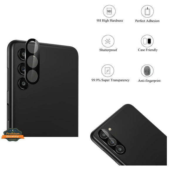 Xpression Camera Lens Protector for Samsung Galaxy S23 Tempered Glass Camera Lens Cover Back Screen Protector [Case Friendly] [Scratch-Resistant] [ Black ]