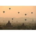 thumbnail image 2 of Intarob, Sarawut 14x11 Gold Ornate Wood Framed with Double Matting Museum Art Print Titled - Bagan, balloons flying over ancient temples, 2 of 4