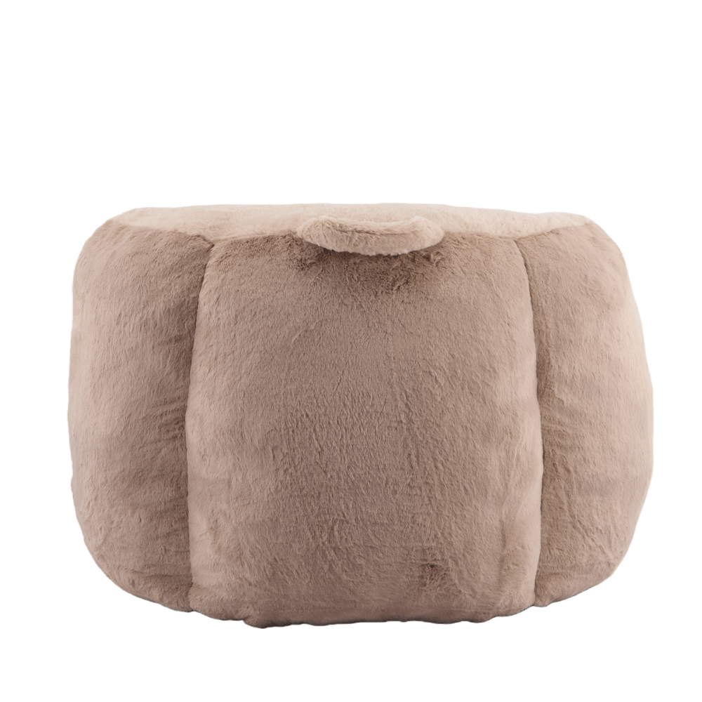 Tcbosik Oversized Bean Bag Chair for Adults, Faux Fur Single Sofa Chair, Accent Lounge Chair for Reading, Gaming, No Assembly Required, Brown+Camel