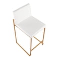 thumbnail image 7 of Fuji Contemporary High Back Counter Stool In Gold Steel And White Faux Leather - Set Of 2, 7 of 7