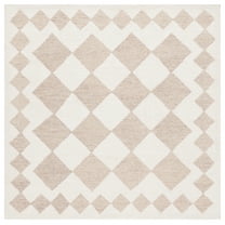 SAFAVIEH Ebony Alastar Checkered Area Rug, Beige/Ivory, 6' x 6' Square