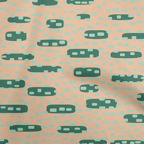 oneOone Polyester Spandex Brown Fabric Geometric Rounded Rectangle Fabric For Sewing Printed Craft Fabric By The Yard 56 Inch Wide