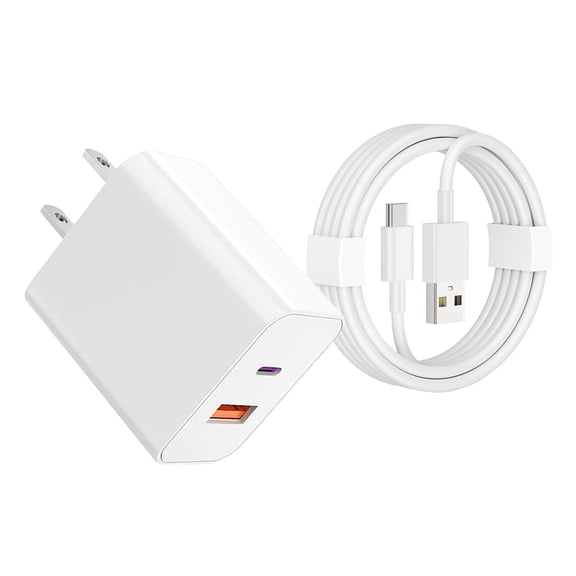 Premium Dual Port A/C Charger - Fast Charging Wall Charger with 6.6ft Fast USB C to C Cable for Simultaneous Charging of Two Devices - Compatible with iPhone 16/15/15 Plus/15 Pro/15 Pro Max, iPad Pro