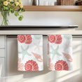 thumbnail image 7 of Red Orange Coastal Kitchen Towels Set of 3, Starfish Shell Coral Summer Beach Ocean Absorbent Dish Towels for Kitchen, Microfiber Hand Towel, Quick Drying Tea Towel for Cleaning Decorative Dishcloths, 7 of 7