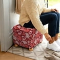 thumbnail image 5 of Jiueut Heart Pattern Ottoman Slipcover, Anti Slip Square Footstool Cushion with Elastic Bottom Washable Foot Stool Protection Universal Fit for Most Footrest Sofa Valentine's Day Decor, 5 of 7