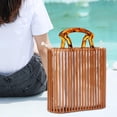 thumbnail image 2 of Bamboo Handbag, Beach Bag, Elegant Summer Travel For Holiday, 2 of 8