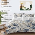 thumbnail image 4 of Blue Gray Spring Floral Duvet Cover Set, Vintage Botanical Soft Duvet Cover Twin Size Bedding Set 4 Pieces, 1 Quiltcover and 2 Pillowcases with Zipper, 1 Bed Sheet for All Seasons, 4 of 9
