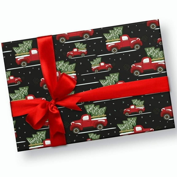 Red Truck Christmas Wrapping Paper