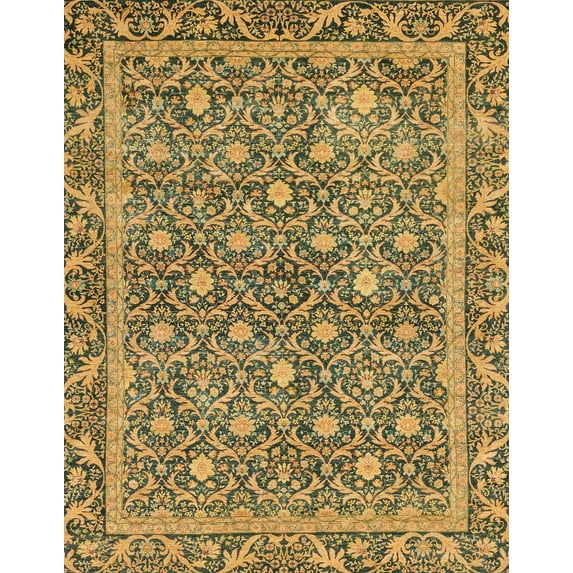 Ahgly Company Indoor Rectangle Abstract Yellow Abstract Area Rugs, 6' x 9'