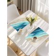 thumbnail image 5 of Teal Gradient Ocean Placemats Set of 6, Ombre Watercolor Coastal Beach Waves Placemats for Dining Table, Place Mats for Kitchen Tabletop, Waterproof Wipeable Dining Table Mats Set, 5 of 9