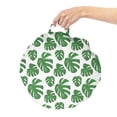 thumbnail image 2 of Philodendron Round Floor Cushion with Handle, Repetitive Pattern of Detailed Drawn Tropical Leaves, Decorative Pillow for Living Room & Dorms, 18" Round, Fern Green and White, by Ambesonne, 2 of 4