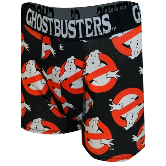 MJC Mens Ghost Busters Logo Guys Black Boxer Briefs (Large)