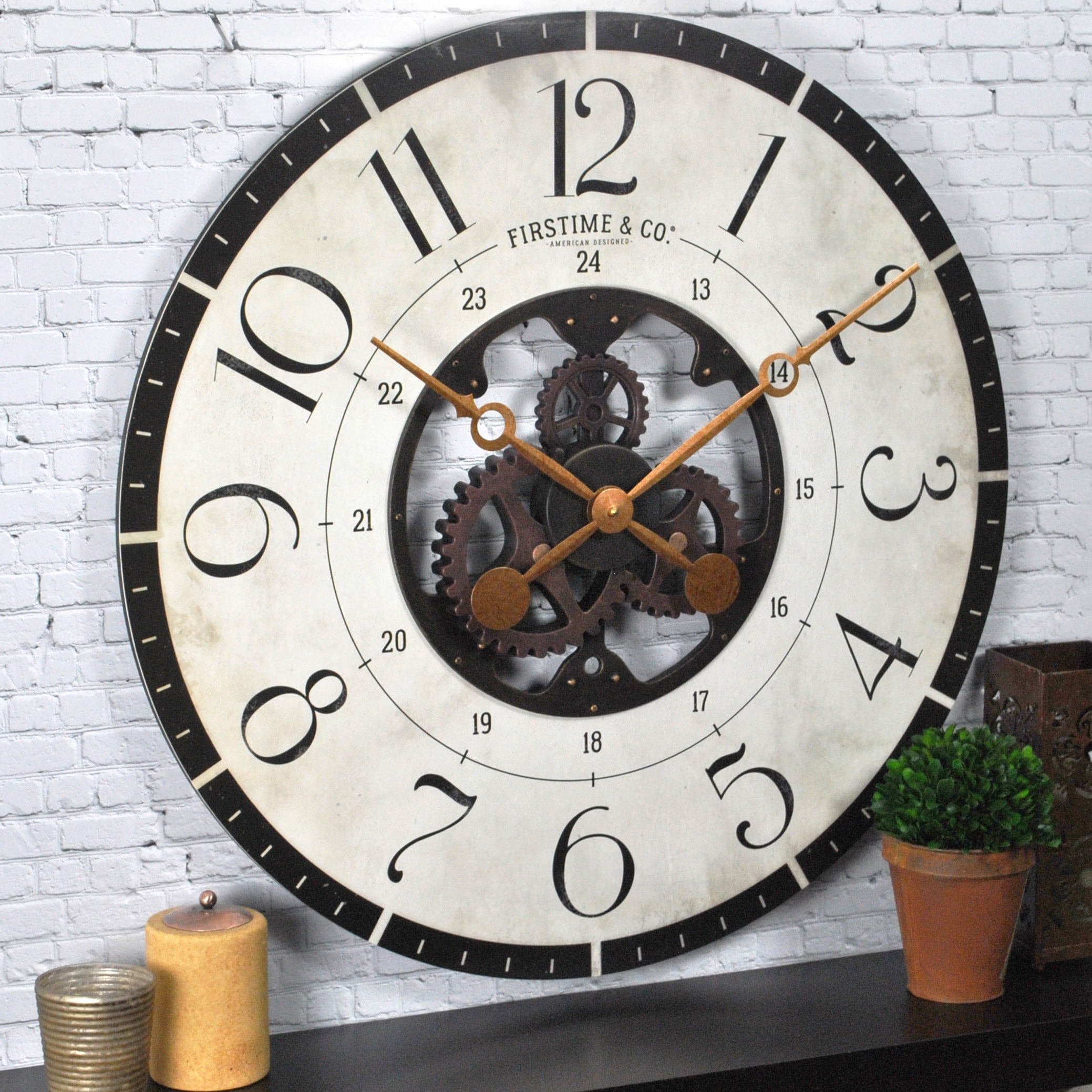 FirsTime & Co.® Carlisle Gears Wall Clock, American Crafted, Multi