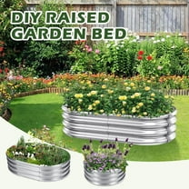 DEWEL Galvanized Raised Garden Bed Outdoor Gardening Planter Kits for Flower Herbs Vegetables Farming - Metal Planter Tub, 4x2x1ft