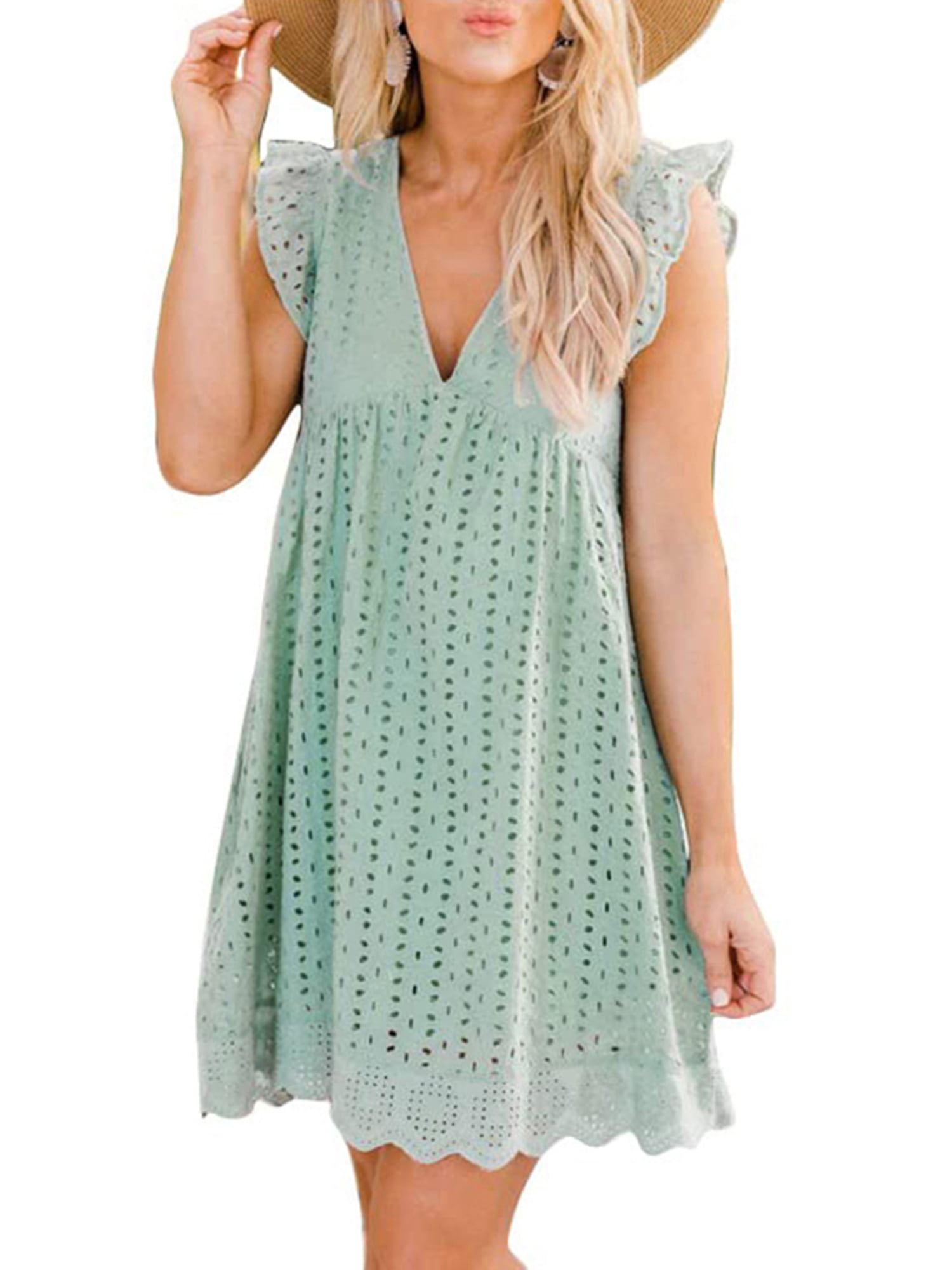 Inevnen Romper, California Romper Dress with Shorts, Summer V-Neck Dress - Walmart.com