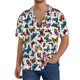 thumbnail image 1 of Fotbe Colorful Flying Butterflies Camisa Estampada de Manga Corta para Hombre, Casual de Verano, Estilo Playero, Sin Arrugas-X-Large, 1 of 5