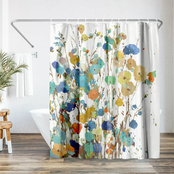 Americanflat 71" x 74" Shower Curtain, Spring Garden I by PI Creative Art