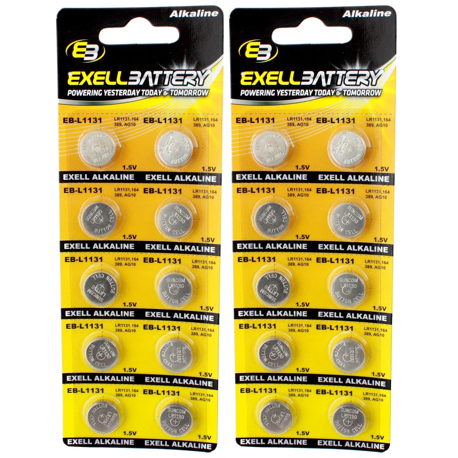 Ga trouwen spontaan Senaat 2pc 10pk Exell EB-L1131 Alkaline 1.5V Watch Battery Compatible With AG10  389 - Walmart.com