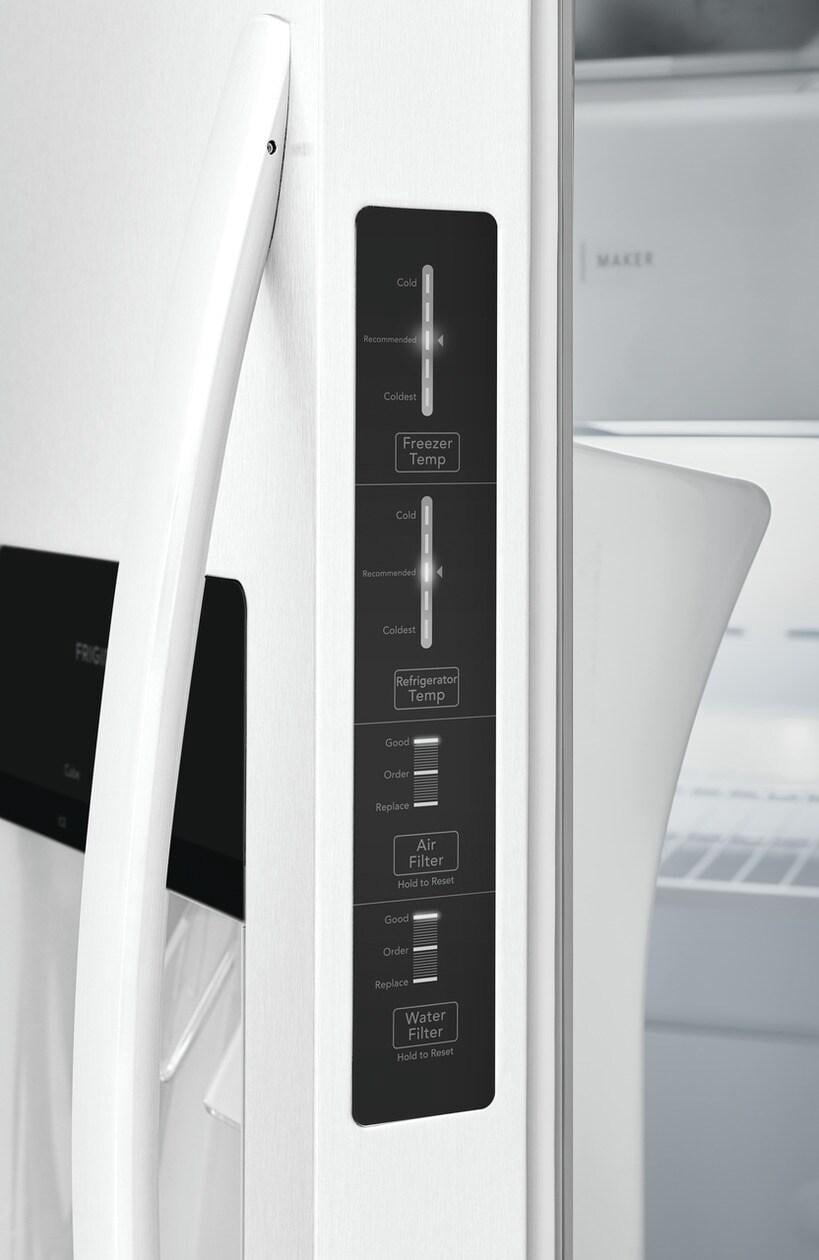 Frigidaire FRSS2323AW 22 Cu. Ft. 33" Standard-Depth Side-by-Side Refrigerator, White