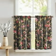 thumbnail image 5 of Cotton Vintage Floral Large Roses Print Light Filtering Café Tier Curtains Window Treatment Kitchen Home Décor, 5 of 6