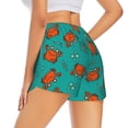 thumbnail image 4 of Picia Colorful Crab Pattern Women's 2 in 1 Athletic Running Shorts High Waisted Workout Casual Gym Sweat Shorts with Comfy Liner Zipper Pockets-Medium, 4 of 9