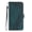 Green, variant on Wallet Case for Xiaomi Redmi Note 14 5G with Card Holder, Cash Pocket, Kickstand, Magnetic Clasp & Wrist Strap, Geometric Texture Folio Cover Blue
