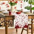 thumbnail image 6 of DefiDgd Valentine's Day Red Heart Painted Tablecloth,Washable Reusable Fabric Table Cloth Table Cover for Wedding Dinner Table Kitchen Party Home Decor(E), 6 of 7