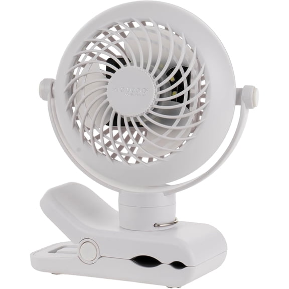 IRIS WOOZOO 3.5" Cordless Portable Clip On Fan, USB-C Rechargeable, White