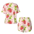 thumbnail image 2 of Sigee Strawberry Floral for Sleepwear Casual Pjs with Pockets Women's Pajamas Sets Shorts 2 Piece Short Sleeve Lounge Sets Small, 2 of 9