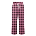 thumbnail image 5 of Men's Pajama Bottoms Ultra Lightweight Plaid Lounge Pj Pants with Pocket Drawstring Soft Elastic Waistband Pajama Pant (a-Pink, L), 5 of 6