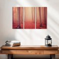 thumbnail image 2 of Elephant Stock Foggy Red Forest Wall Art - Horizontal Multi Panel Canvas - Living Room Wall Decor - Nature Multi Panel - Pink And Gray Decor - 23" x 14", 2 of 4
