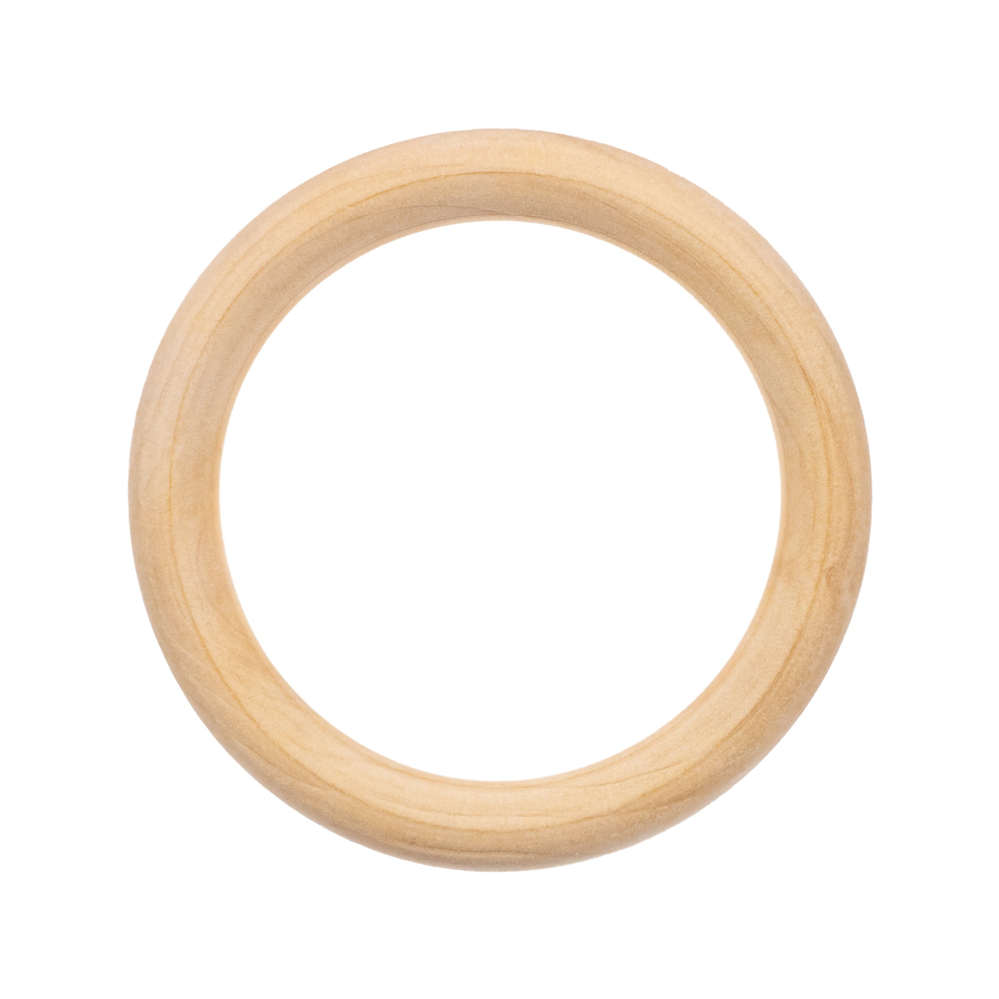 Mandala Crafts Unfinished Natural Wood Rings Kit for Crafts, Macramé, Knitting, Wooden Jewelry Making, Pack of 50 (Natural, 1.2 1.5 2 2.3 2.75 Inches)