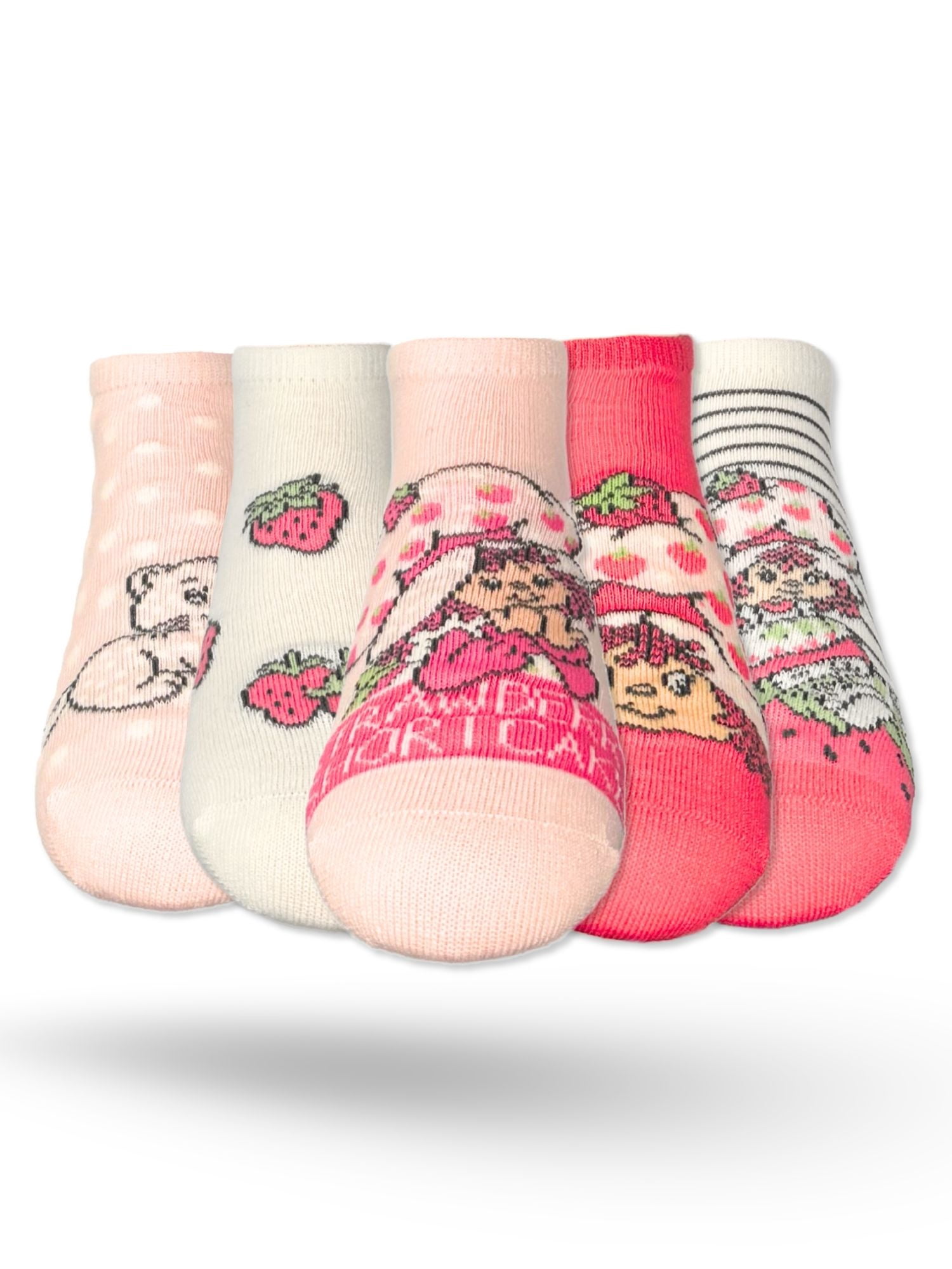 Strawberry Shortcake Girls No-Show Socks, 5-Pack, Sizes S/M-M/L