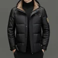 thumbnail image 2 of Chaqueta corta con capucha y plumón, chaquetas ligeras y acolchadas, ropa de invierno de diseñador con relleno de plumón de pato para hombre, abrigo acolchado para el frío para hombre, 2 of 4