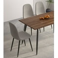 thumbnail image 2 of INO Design Modern Wooden Dining Table, Rectangle Walnut Wood Pattern Table Top with Black Metal Legs for 4 and 6 Person Furniture - Kitchen, Office, Living Room, Home (Table Only), 2 of 8