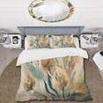 thumbnail image 2 of Designart "Wildflowers in Faded Vintage Shades III" Floral Bedding Covert Set - Traditional Beige Bed Set With 1 Shams, 2 of 6