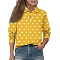 thumbnail image 2 of CCRFTGI Polo Shirts for Child Girls Size 7 Uniform Polka Dots Shirts Athletic Sport Pique Collared Polos Casual Quick Dry Summer polo shirts Yellow 9-10 Years, 2 of 5