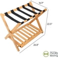 thumbnail image 6 of Smart FENDEE Luggage Rack Foldable Bamboo Suitcase Stand, Set of 2, Natural, 6 of 6